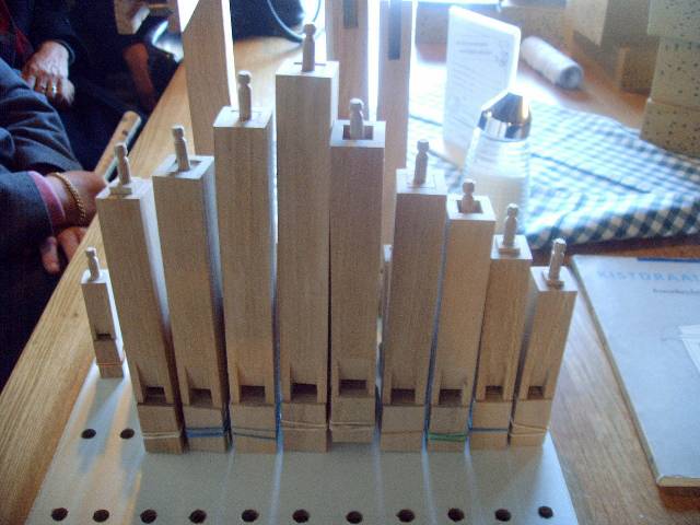 Figure 2 — Pipework of a built 20-note Höffle organ — the stopped, violin and piccolo ranks standing on the chest.